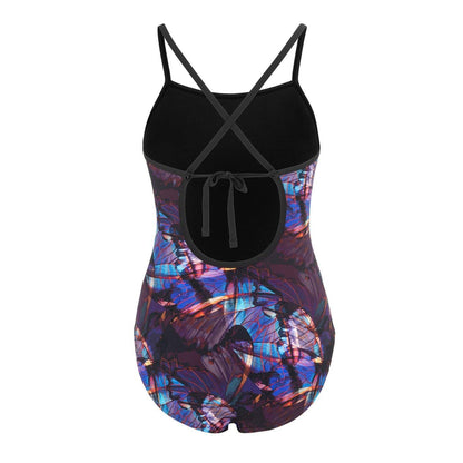 Black - Back - Slazenger Womens-Ladies Floral One Piece Swimsuit