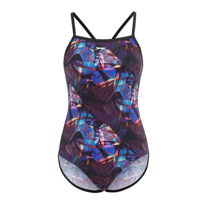 Black - Front - Slazenger Womens-Ladies Floral One Piece Swimsuit