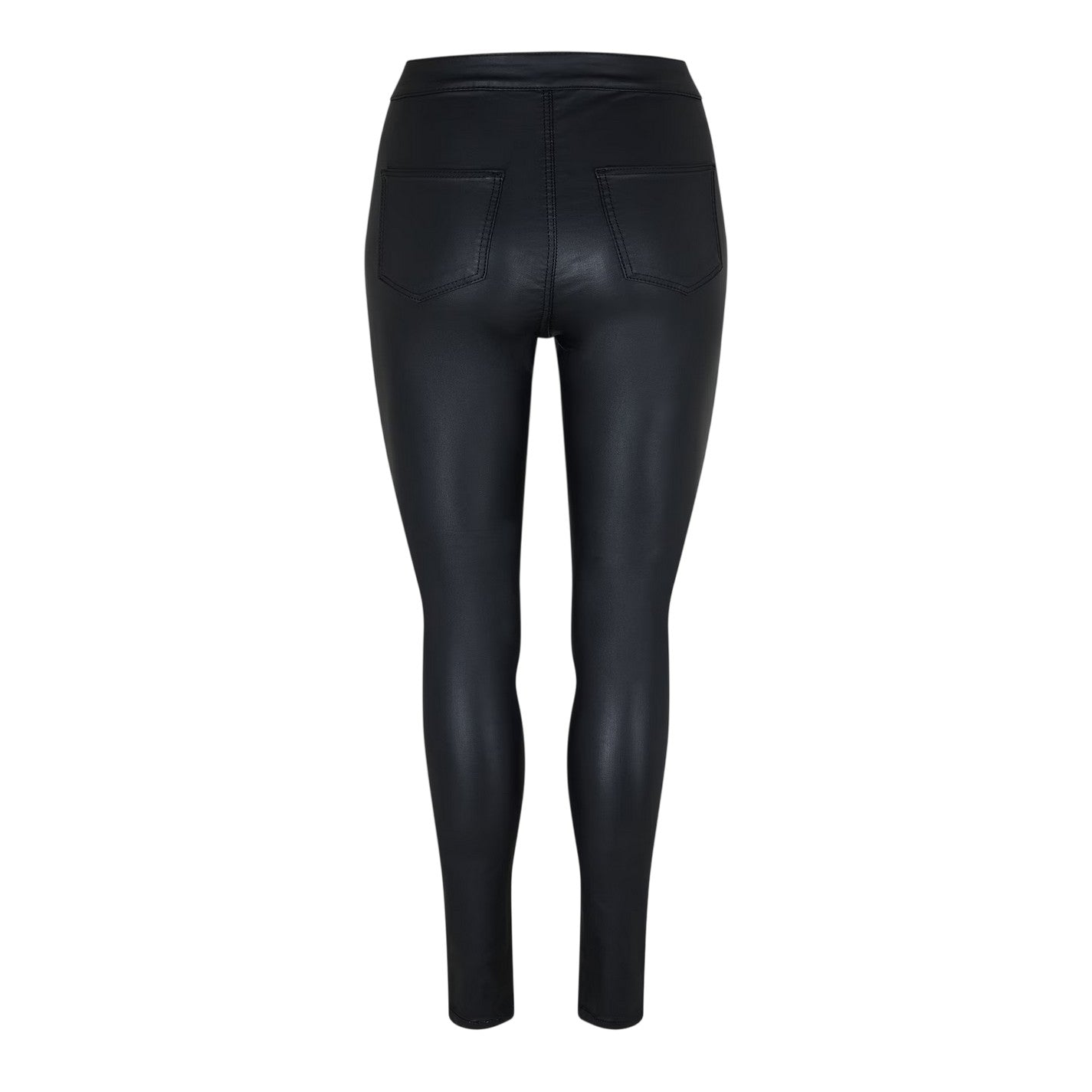 Black - Back - Noisy May Womens-Ladies Coated High Waist Trousers