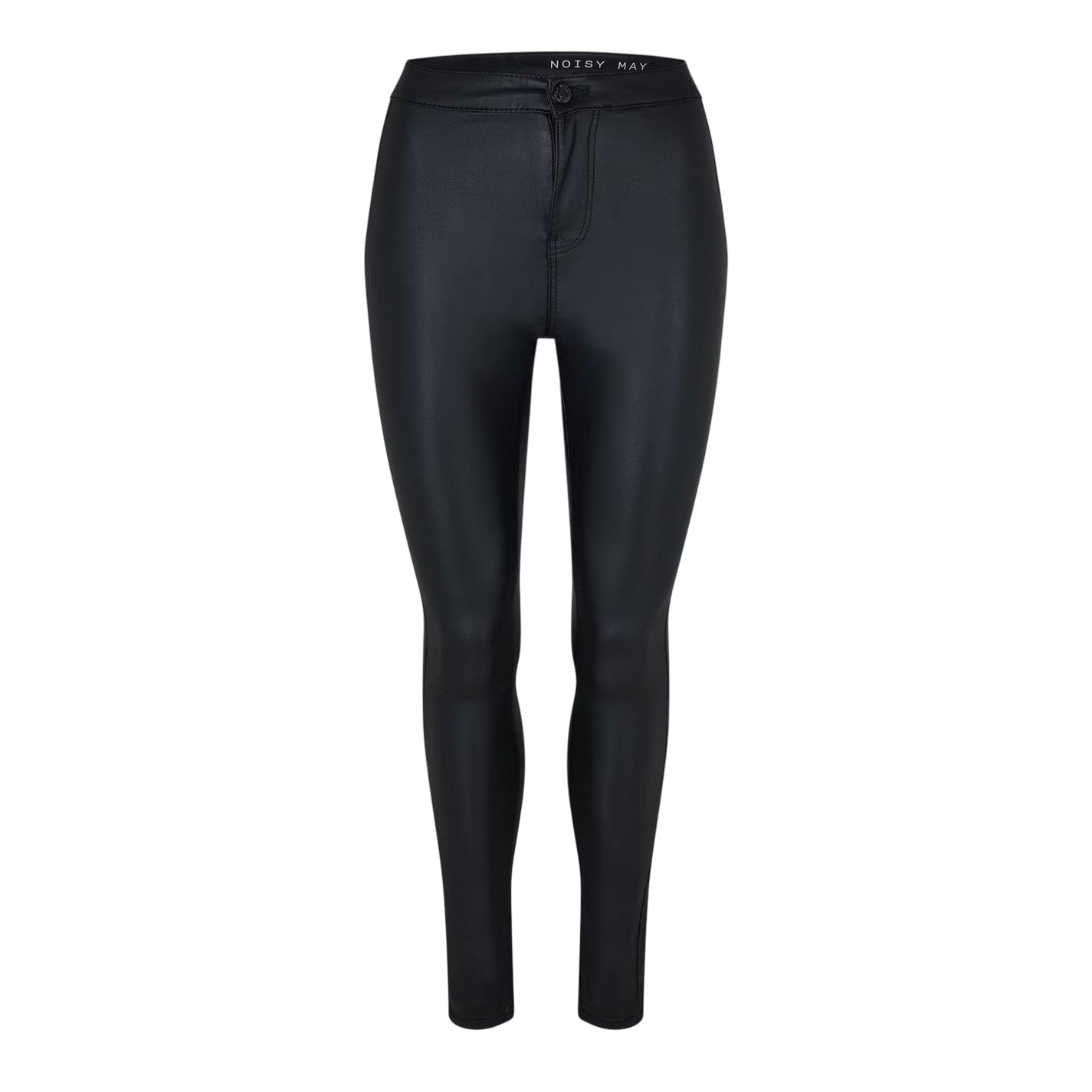 Black - Front - Noisy May Womens-Ladies Coated High Waist Trousers