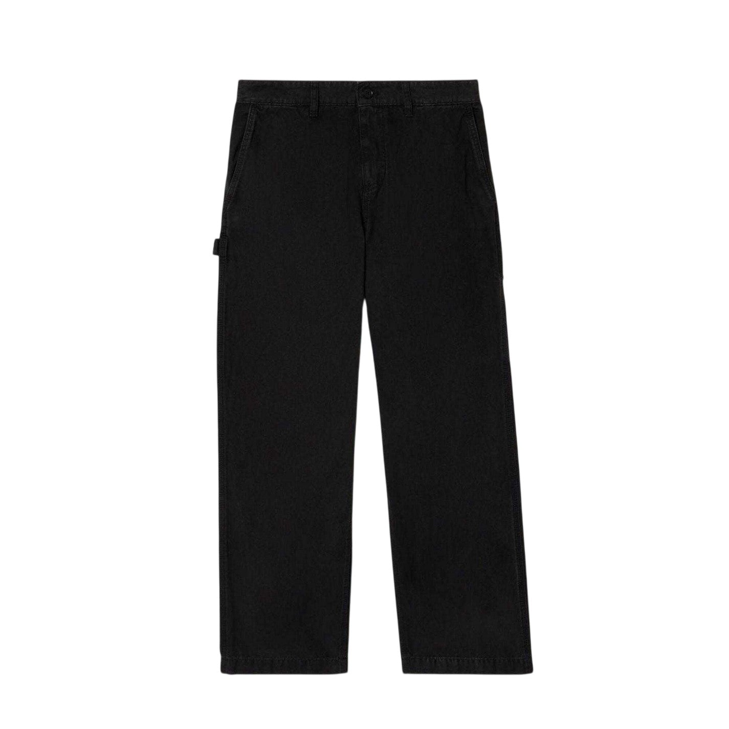 Black - Front - Lacoste Mens Cotton Canvas Carpenter Straight Trousers