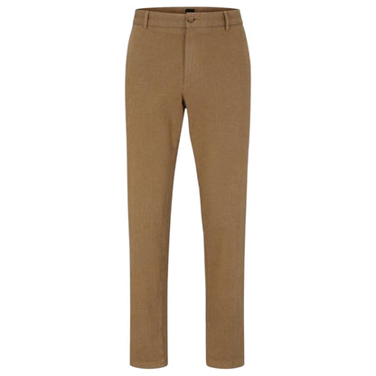 Medium Beige - Front - Boss Mens Kane Straight Trousers