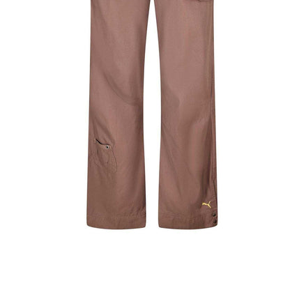 Brown - Side - Puma Womens-Ladies Woven Relaxed Fit Walking Trousers