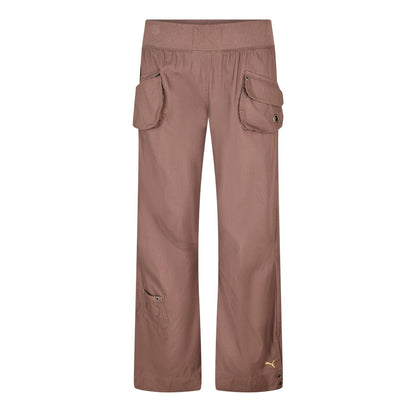 Brown - Front - Puma Womens-Ladies Woven Relaxed Fit Walking Trousers