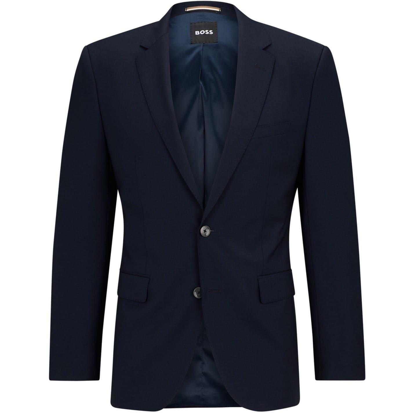 Dark Blue - Front - Boss Mens Jasper Flap Pocket Suit Jacket
