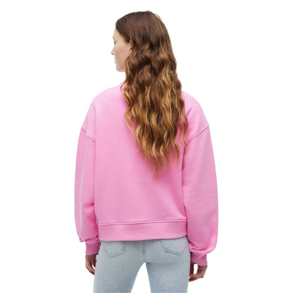 Pink - Back - Tommy Jeans Womens-Ladies Badge Crew Neck Boxy Sweatshirt
