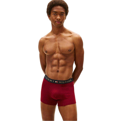 Red-Navy - Side - Tommy Hilfiger Mens Checkerboard Boxer Briefs Set