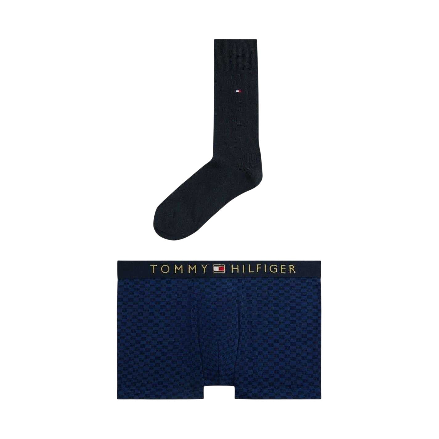 Navy - Front - Tommy Hilfiger Mens Checkerboard Boxer Briefs Set