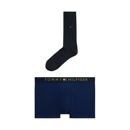 Navy - Front - Tommy Hilfiger Mens Checkerboard Boxer Briefs Set