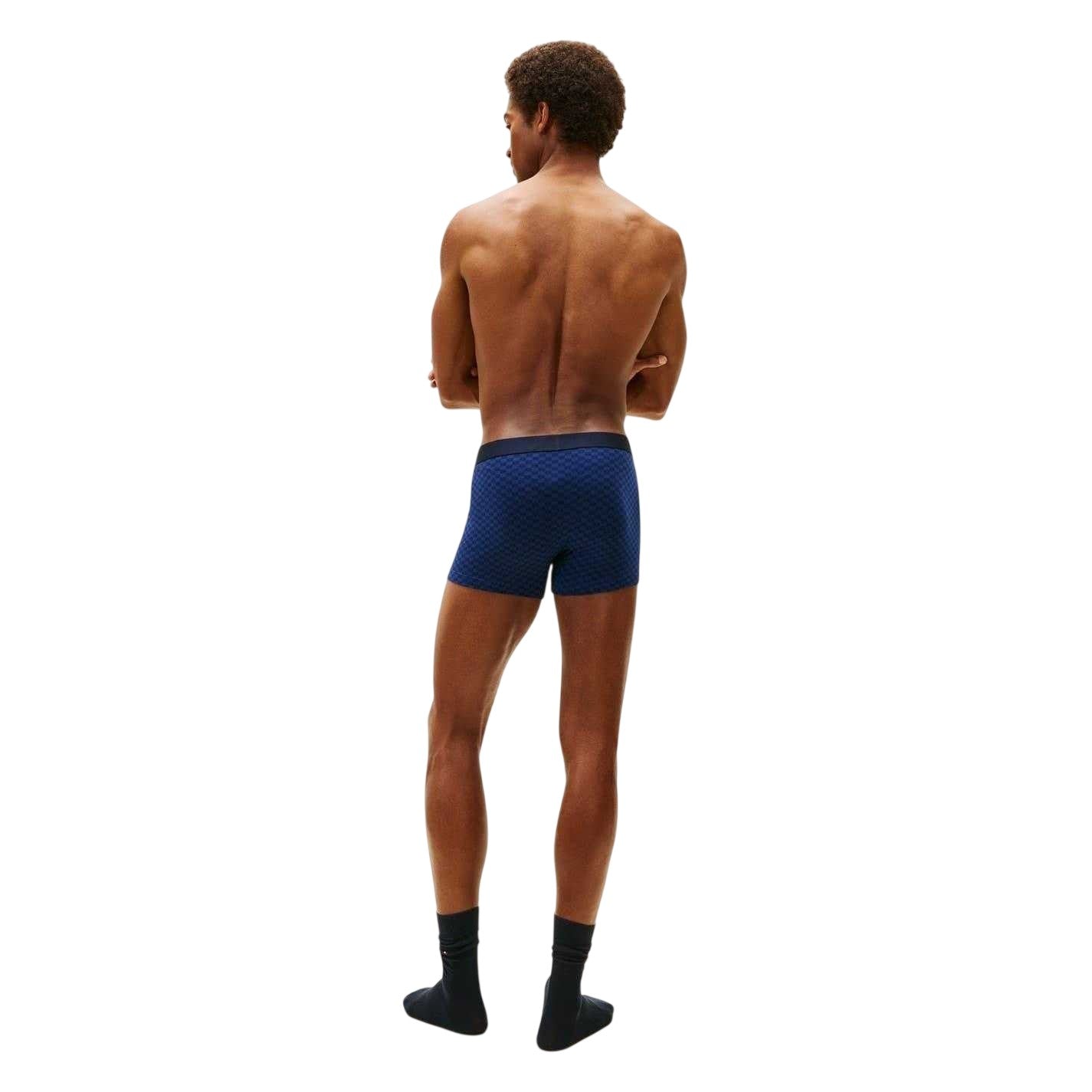 Navy - Back - Tommy Hilfiger Mens Checkerboard Boxer Briefs Set
