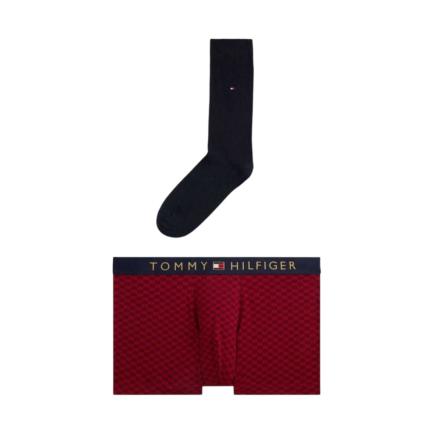 Red-Navy - Front - Tommy Hilfiger Mens Checkerboard Boxer Briefs Set