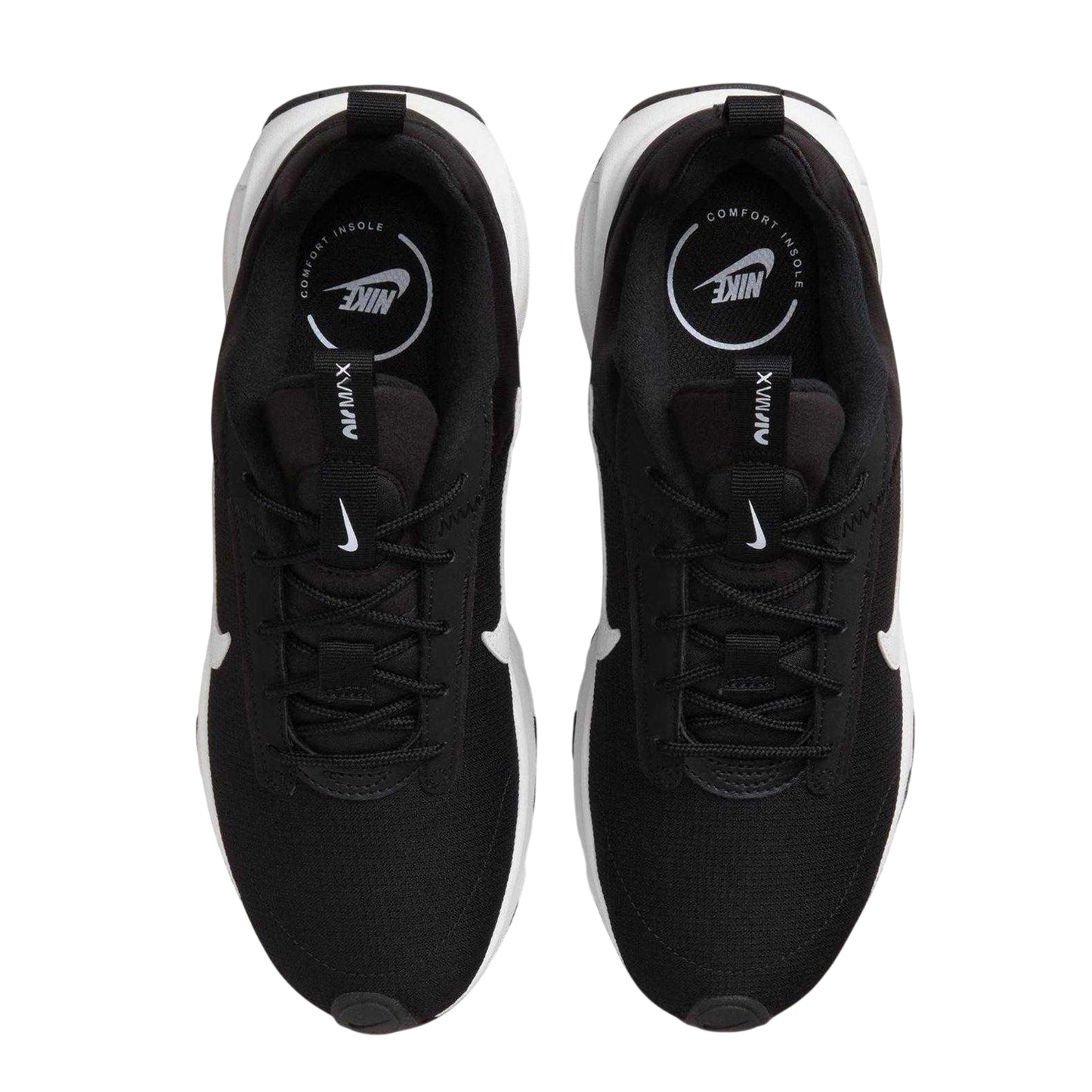 Black-White - Side - Nike Womens-Ladies Air Max Flat Trainers