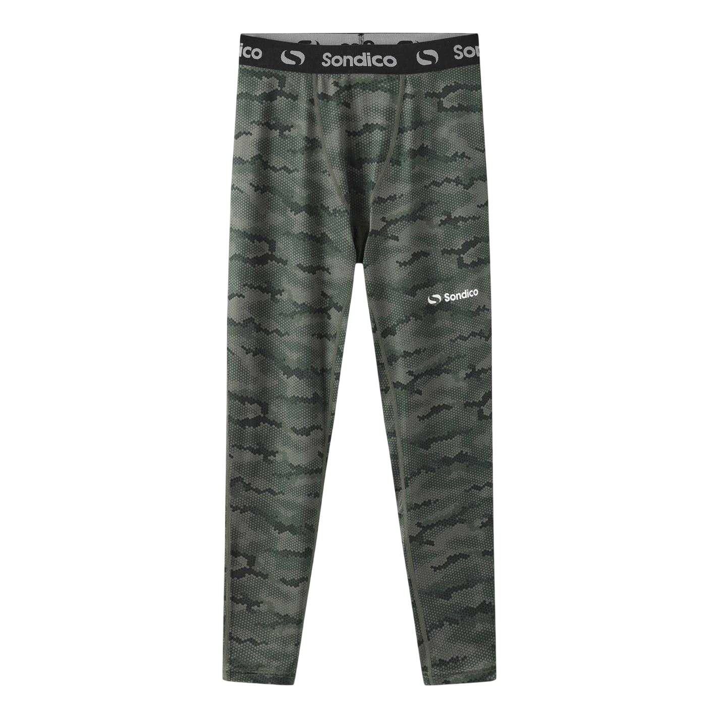 Camouflage Green - Front - Sondico Boys Core Camo Base Layer Bottoms