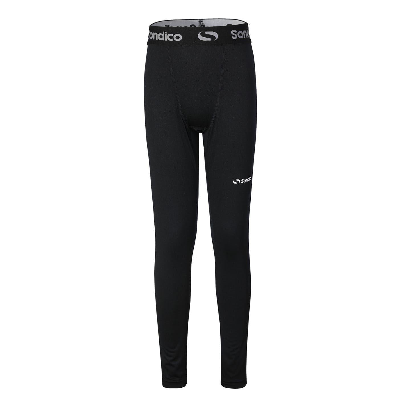Black - Front - Sondico Boys Core Base Layer Bottoms