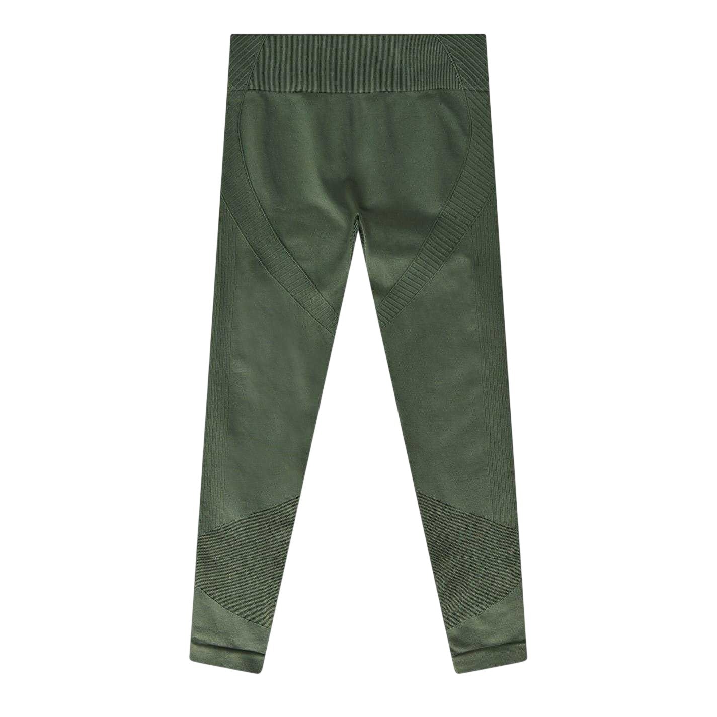 Army Khaki - Back - USA Pro Childrens-Kids Seamless Tight Leggings