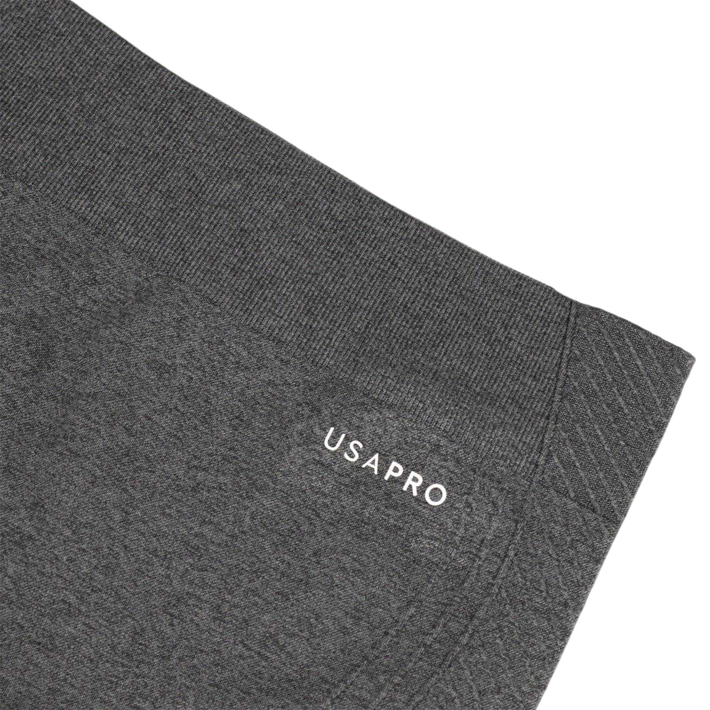Charcoal - Side - USA Pro Childrens-Kids Seamless Tight Leggings