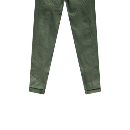 Army Khaki - Side - USA Pro Childrens-Kids Seamless Tight Leggings