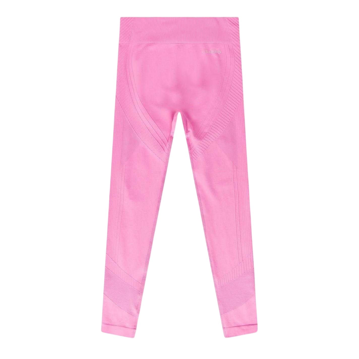 Pink - Front - USA Pro Childrens-Kids Seamless Tight Leggings