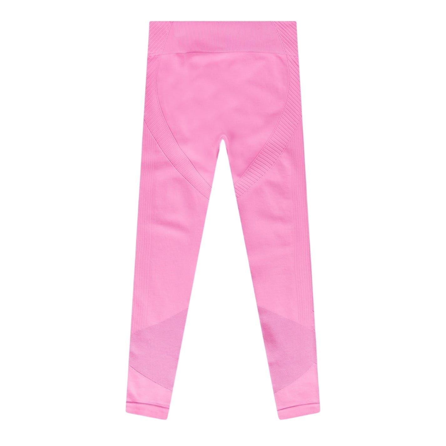 Pink - Back - USA Pro Childrens-Kids Seamless Tight Leggings