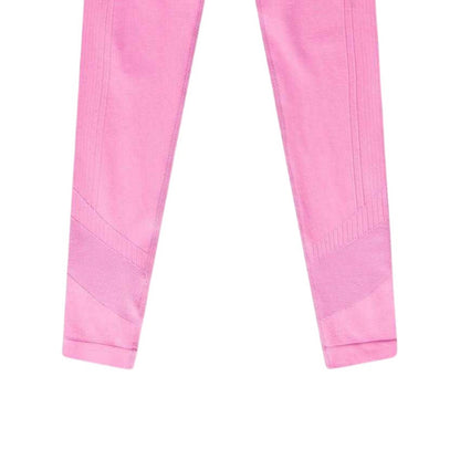 Pink - Side - USA Pro Childrens-Kids Seamless Tight Leggings