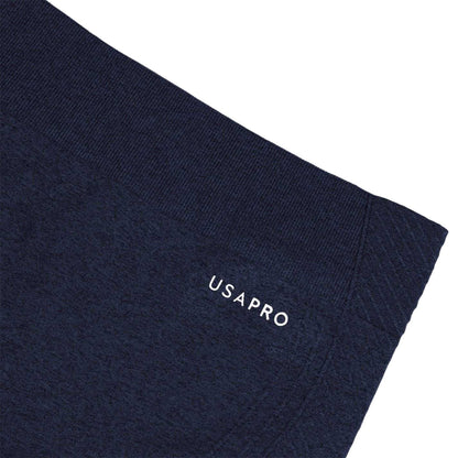 Navy - Side - USA Pro Childrens-Kids Seamless Tight Leggings