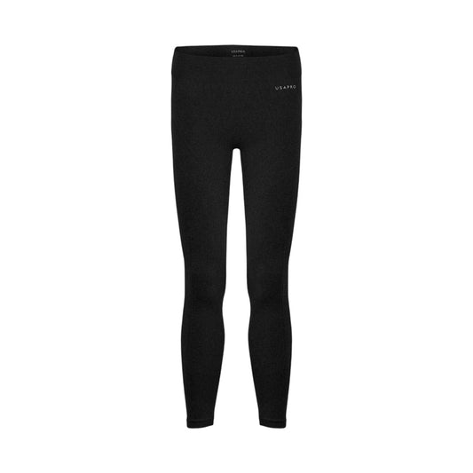 Black - Front - USA Pro Childrens-Kids Seamless Tight Leggings