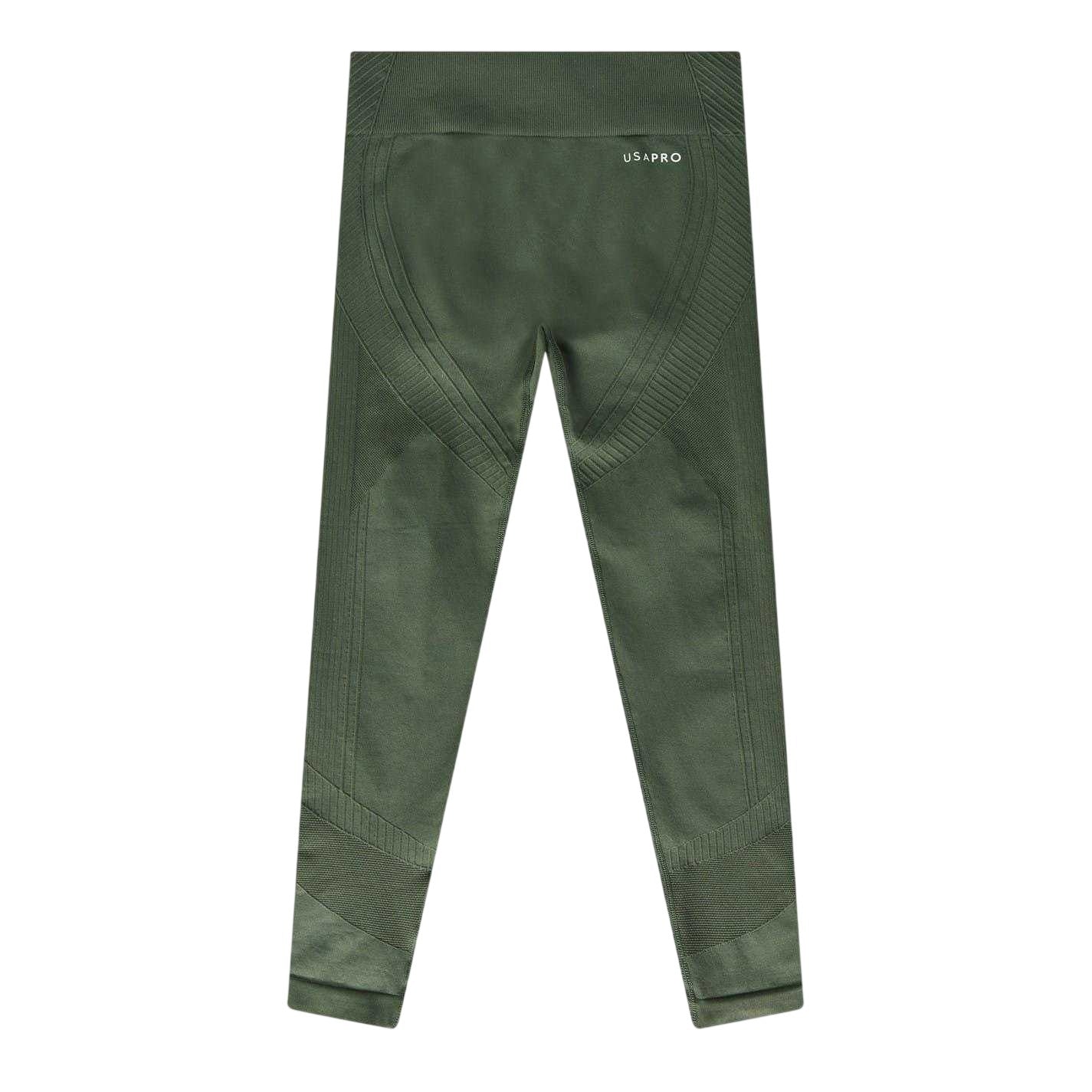 Army Khaki - Front - USA Pro Childrens-Kids Seamless Tight Leggings