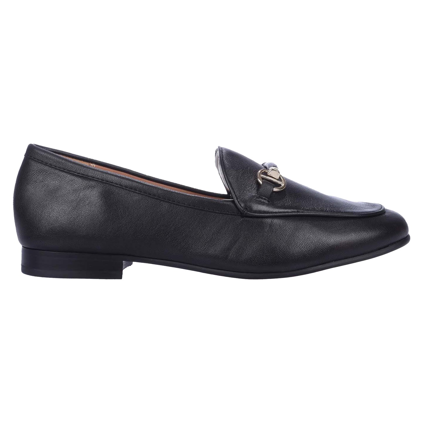 Black - Side - Dune London Womens-Ladies Grandeur Leather Wide Loafers