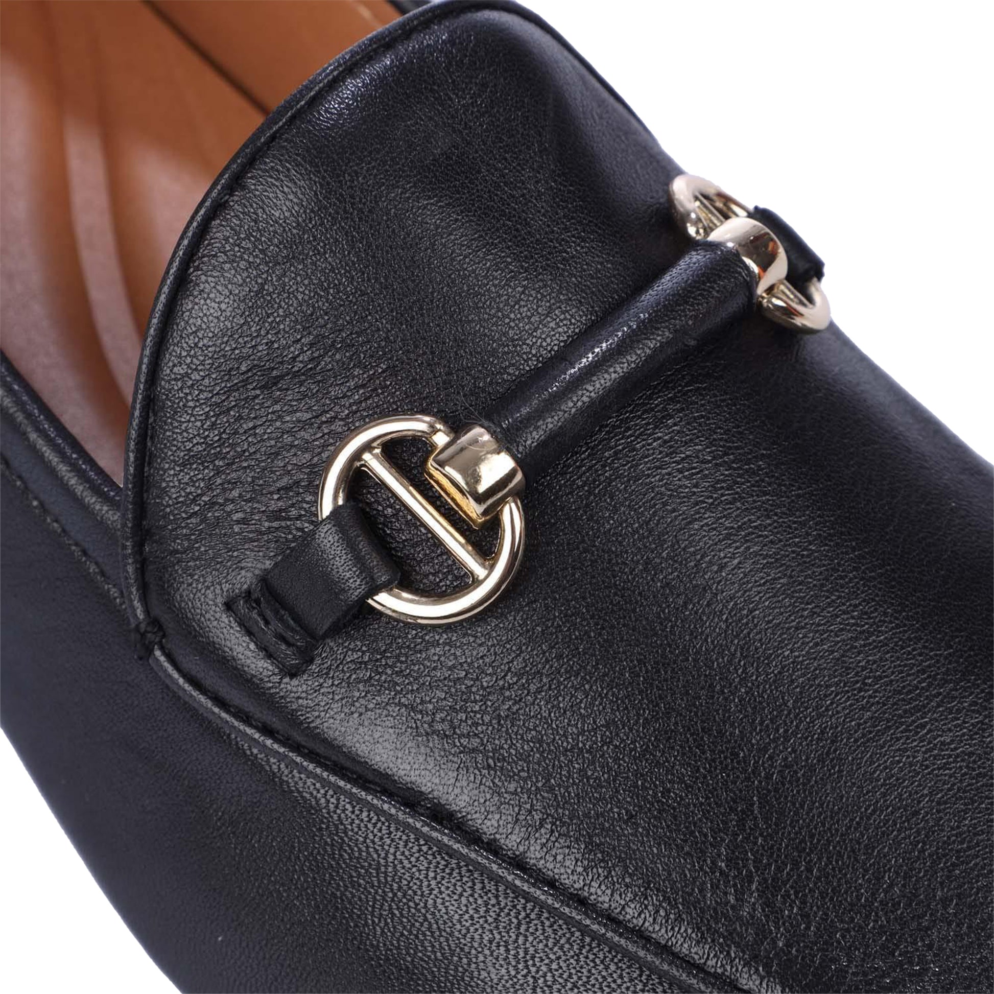 Black - Pack Shot - Dune London Womens-Ladies Grandeur Leather Wide Loafers
