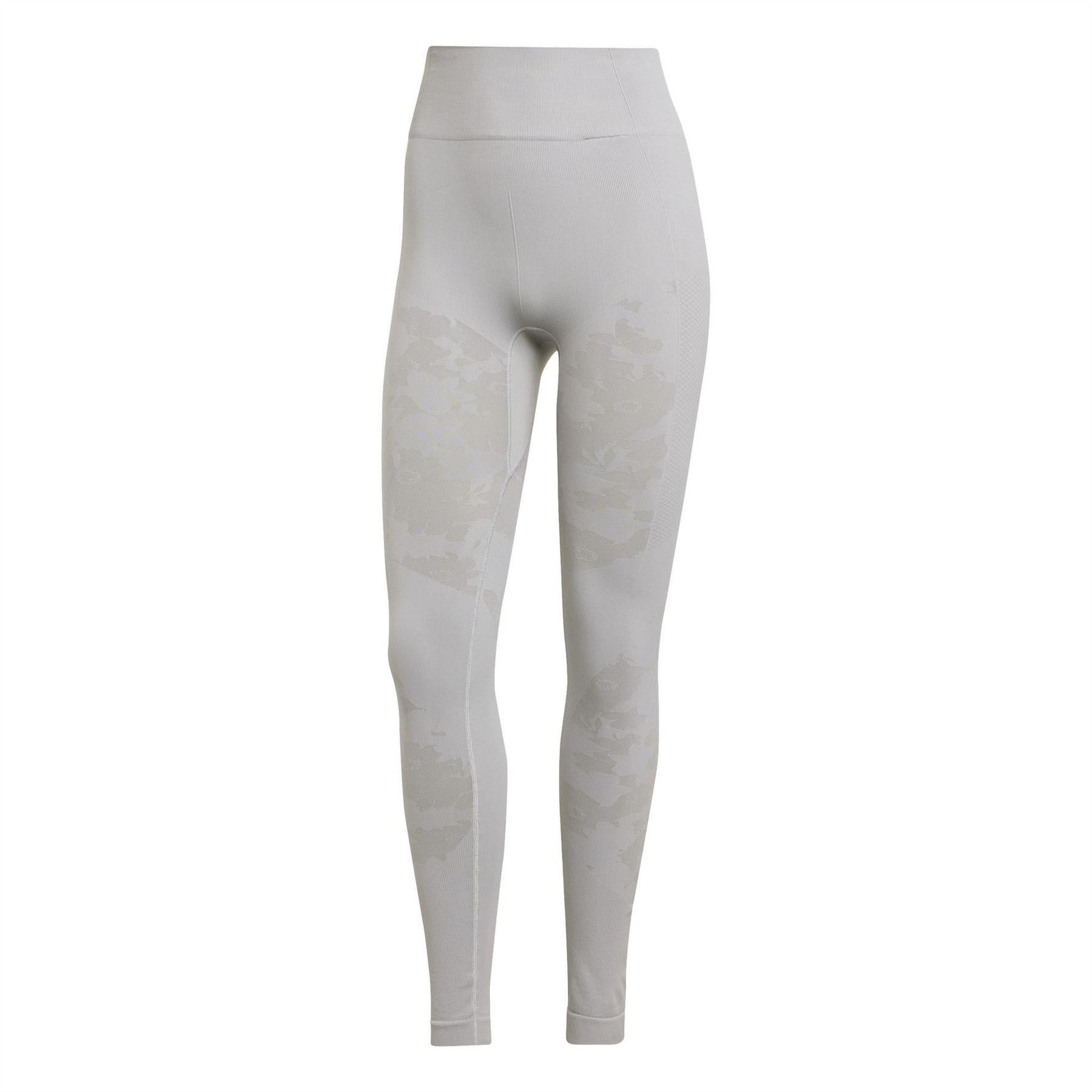 Onyx - Front - Adidas Womens-Ladies Washed Camo Yoga Leggings