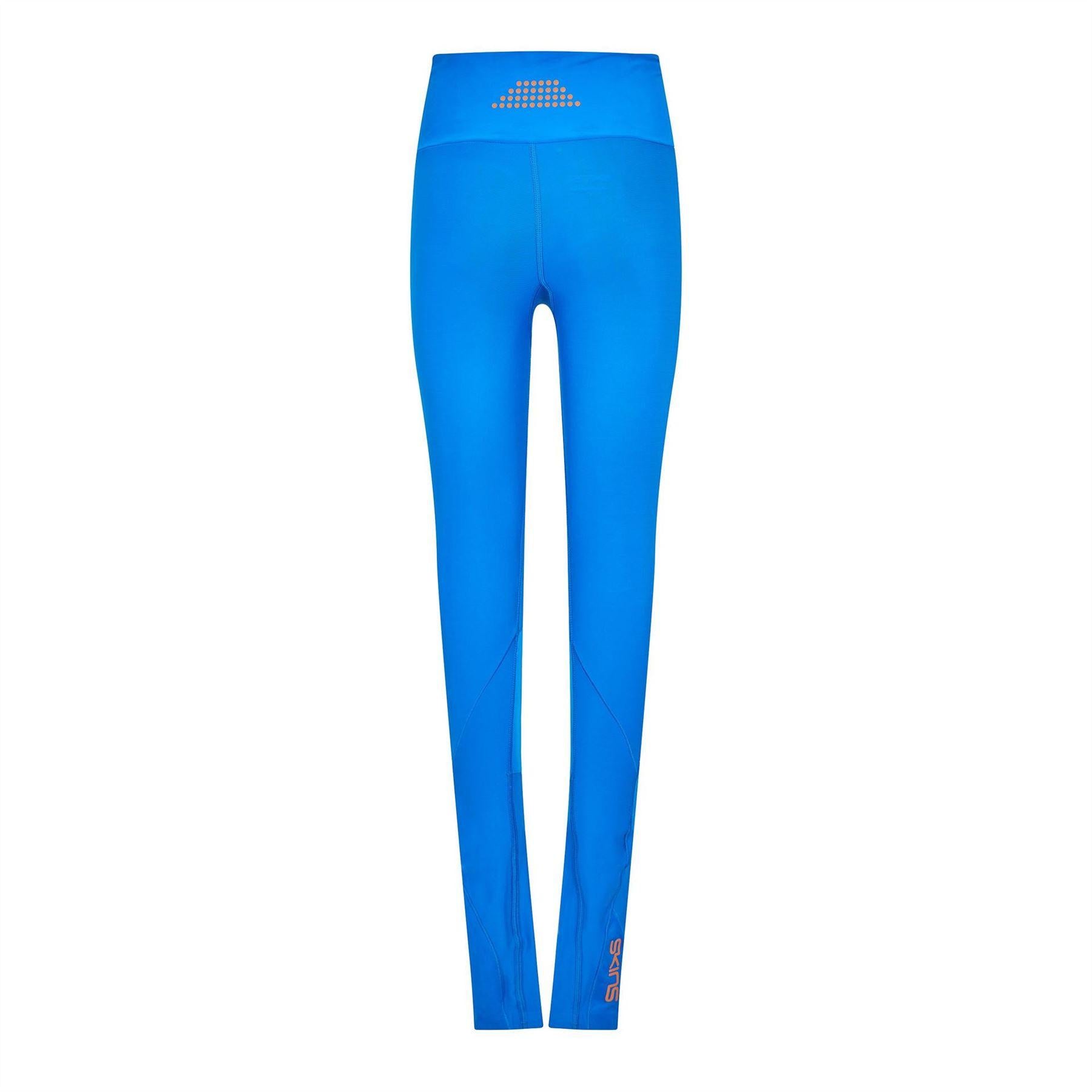Blue - Back - Skins Womens-Ladies Series-5 Skyscraper Full Length Leggings