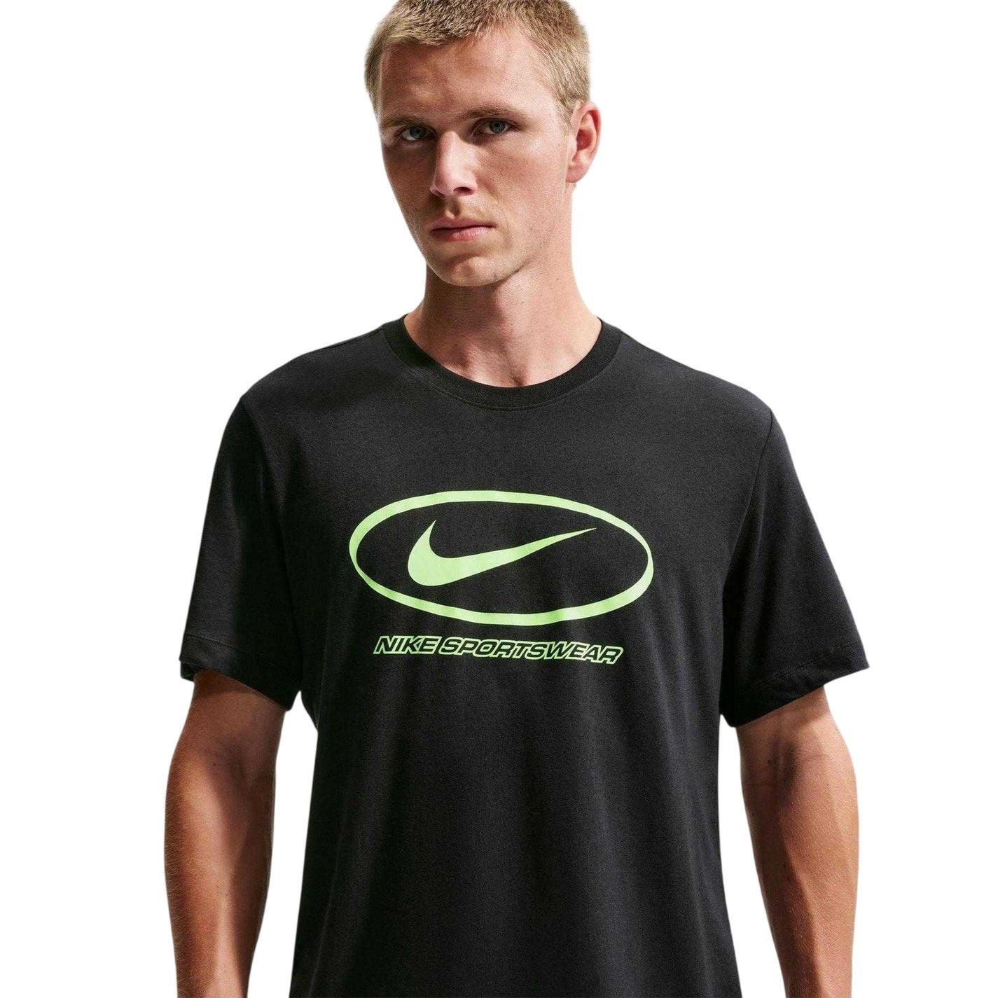 Black - Side - Nike Mens Oval Logo T-Shirt