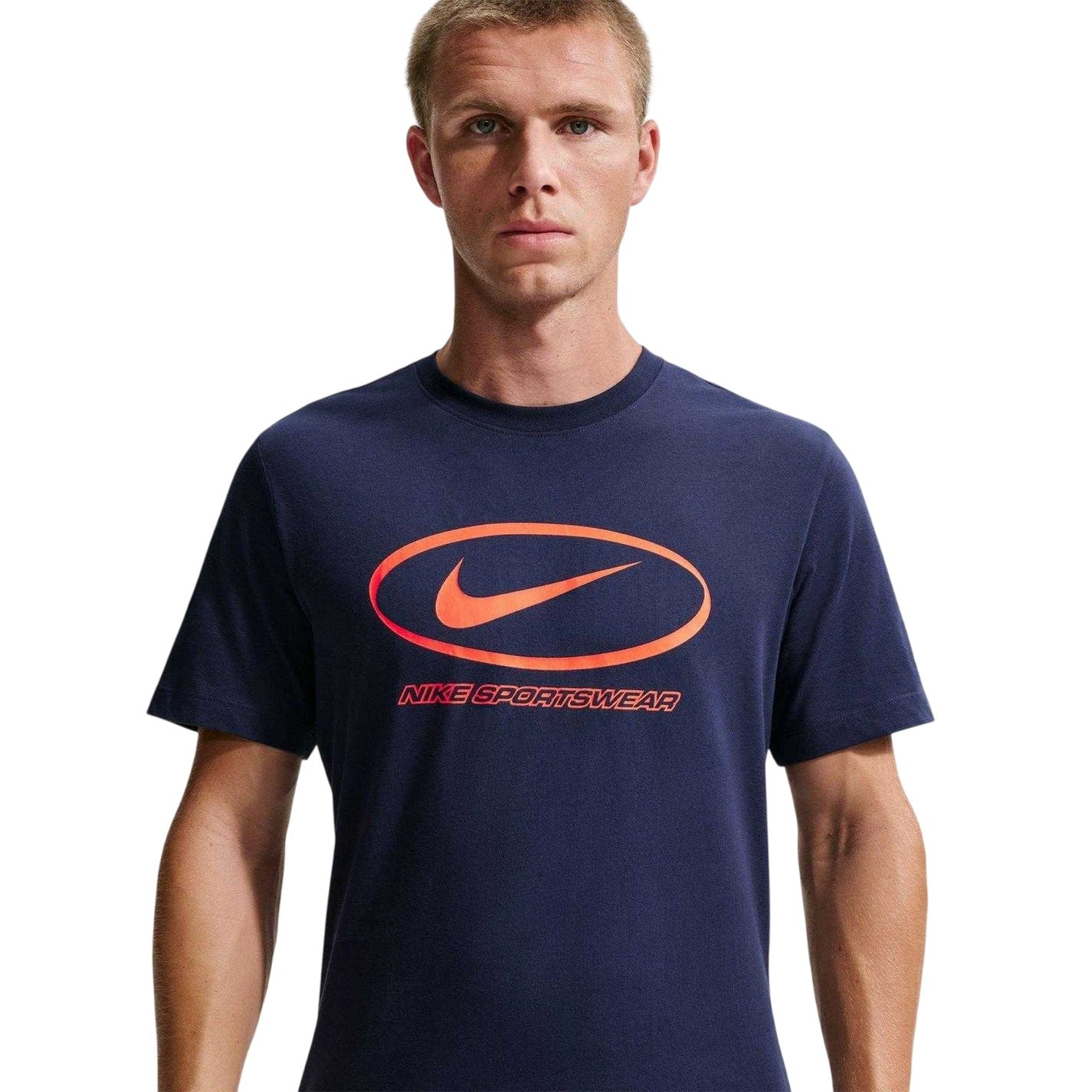 Navy - Side - Nike Mens Oval Logo T-Shirt