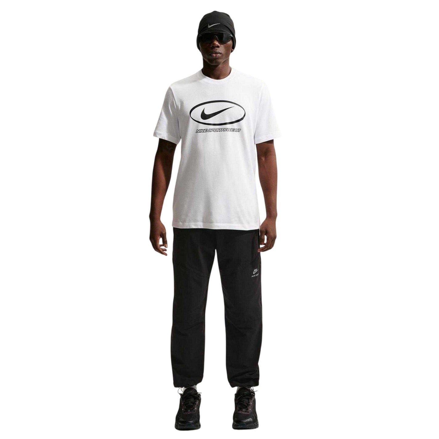 White - Front - Nike Mens Oval Logo T-Shirt
