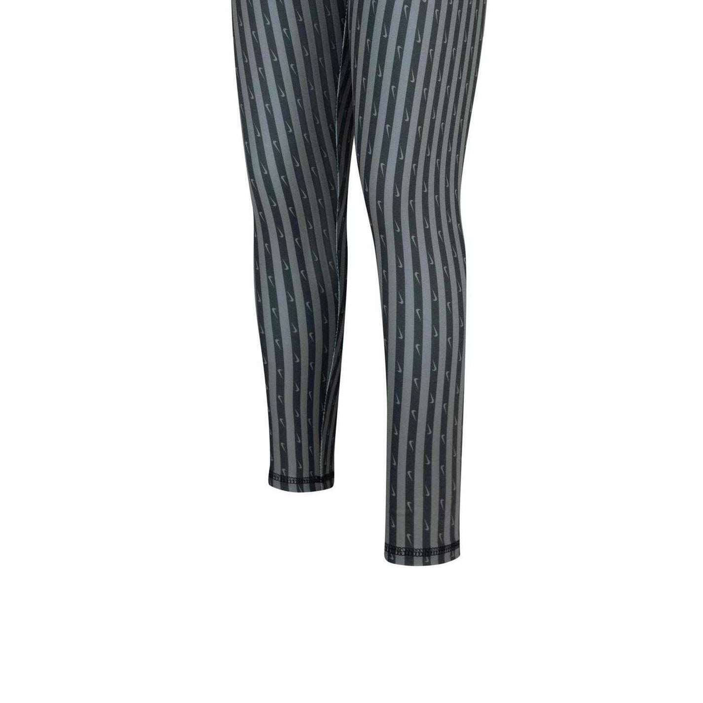 Black - Side - Nike Girls Stripe Leggings