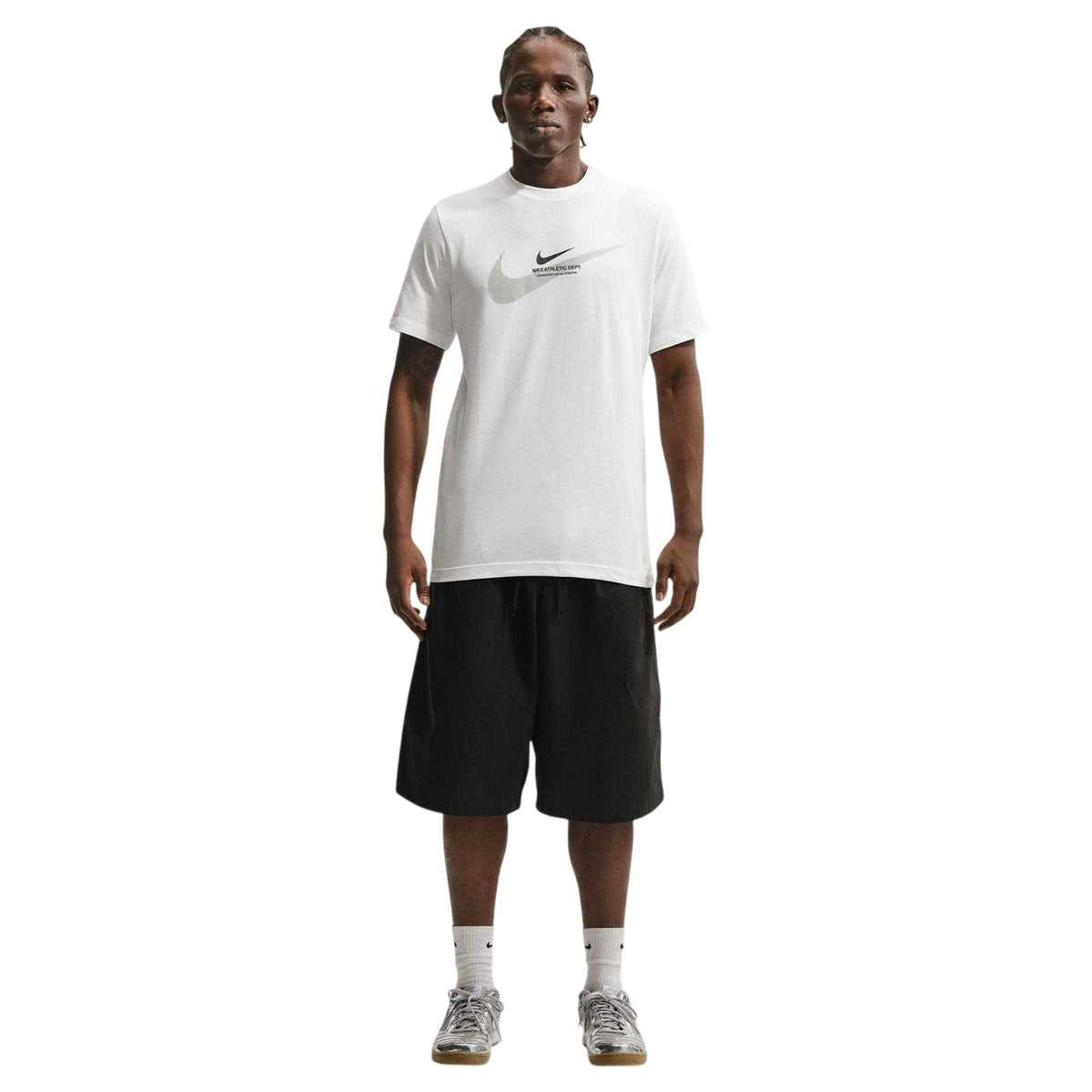 White - Lifestyle - Nike Mens Swoosh Large Logo T-Shirt