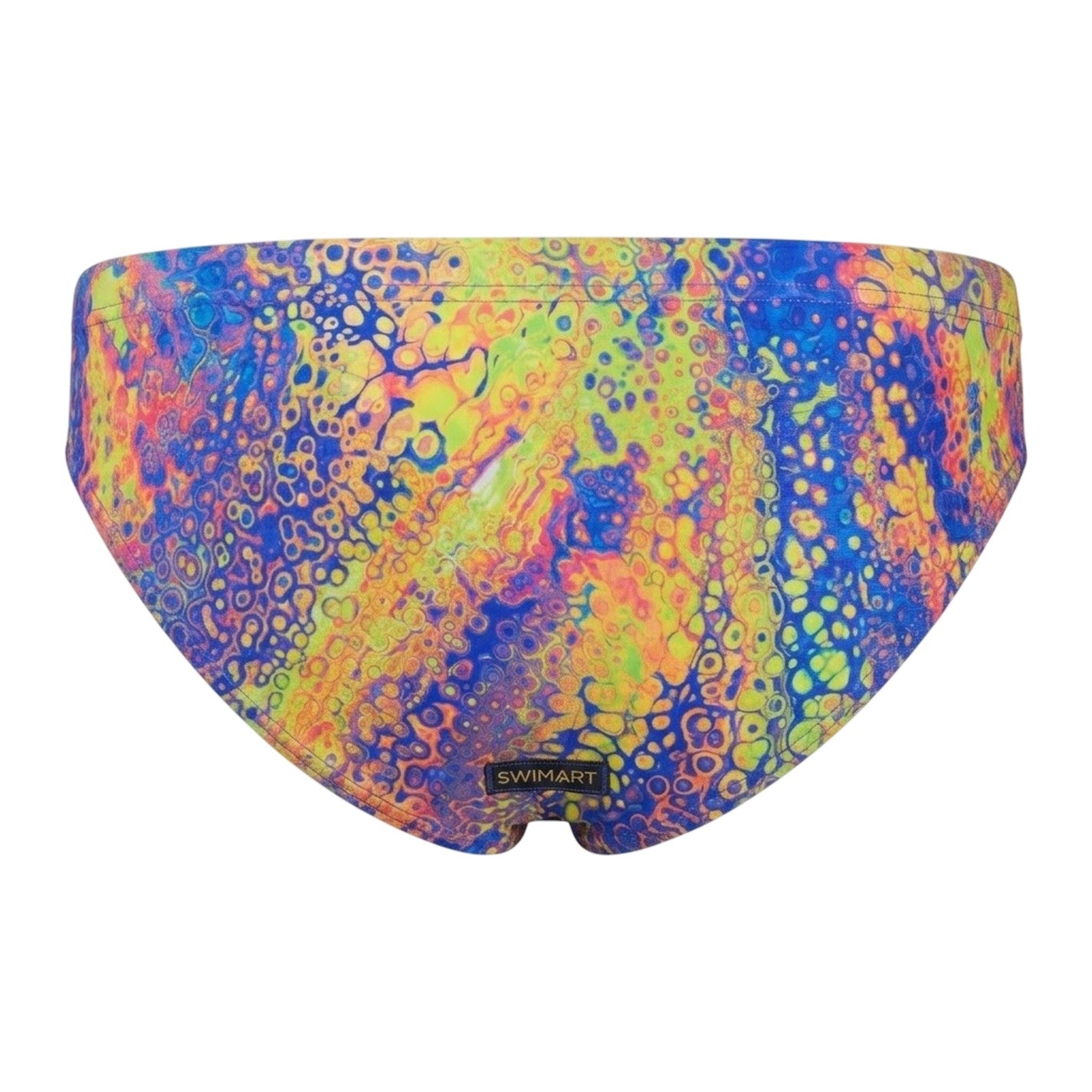 Pink-Yellow - Back - Speedo Mens Psychedelic All-Over Print Swim Briefs