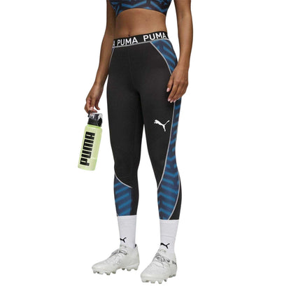 Navy-Orange - Side - Puma Womens-Ladies Blaze Training Tights