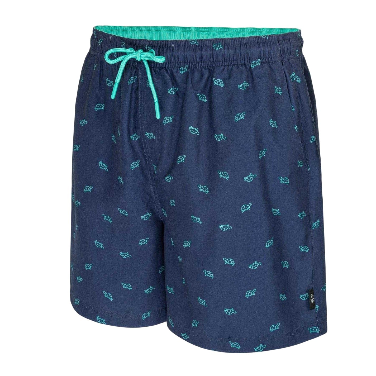 Navy - Side - Hot Tuna Mens Floral Swim Shorts