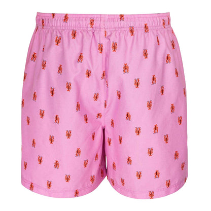 Pink - Back - Hot Tuna Mens Floral Swim Shorts