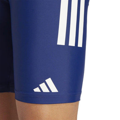 Dark Blue-White - Side - Adidas Mens Primeblue 3 Stripes Swimming Trunks