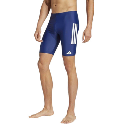 Dark Blue-White - Lifestyle - Adidas Mens Primeblue 3 Stripes Swimming Trunks