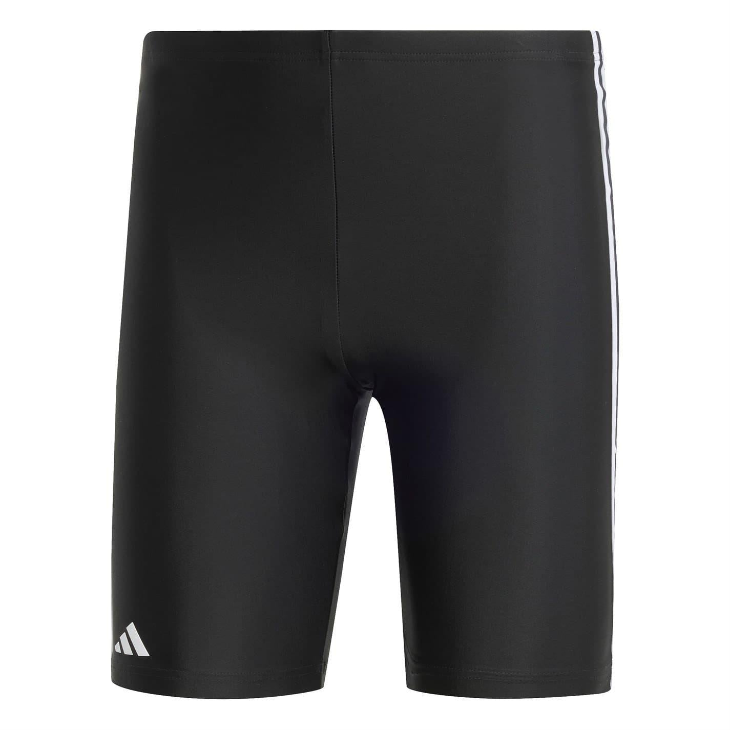Black - Front - Adidas Mens Primeblue 3 Stripes Swimming Trunks