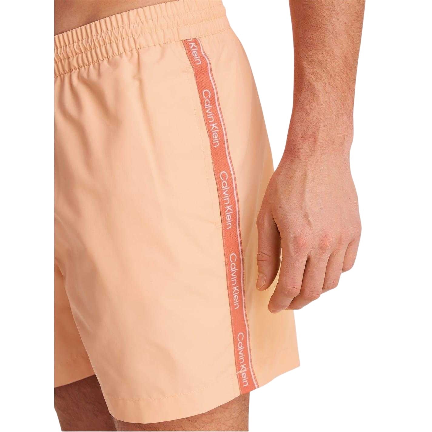 Cream - Side - Calvin Klein Mens Tape Swim Shorts