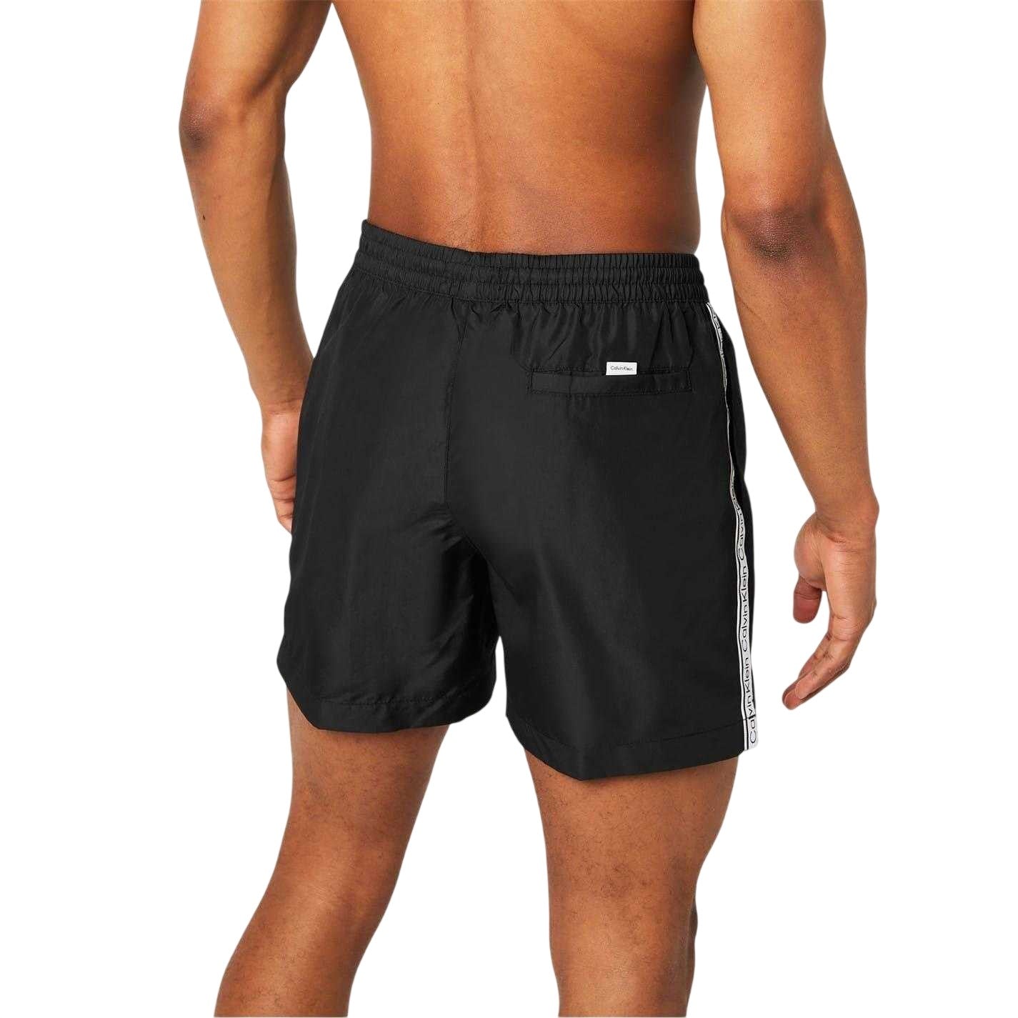 Black - Lifestyle - Calvin Klein Mens Tape Swim Shorts
