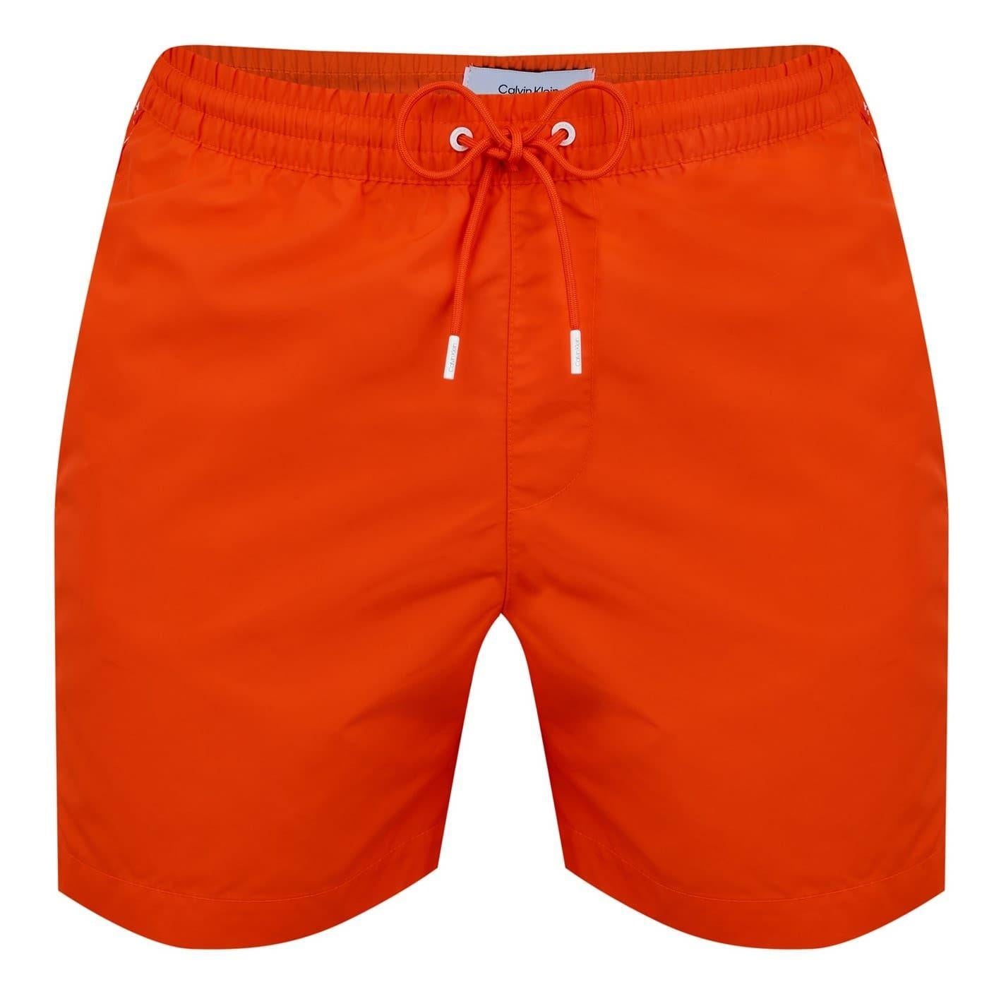 Orange - Front - Calvin Klein Mens Tape Swim Shorts