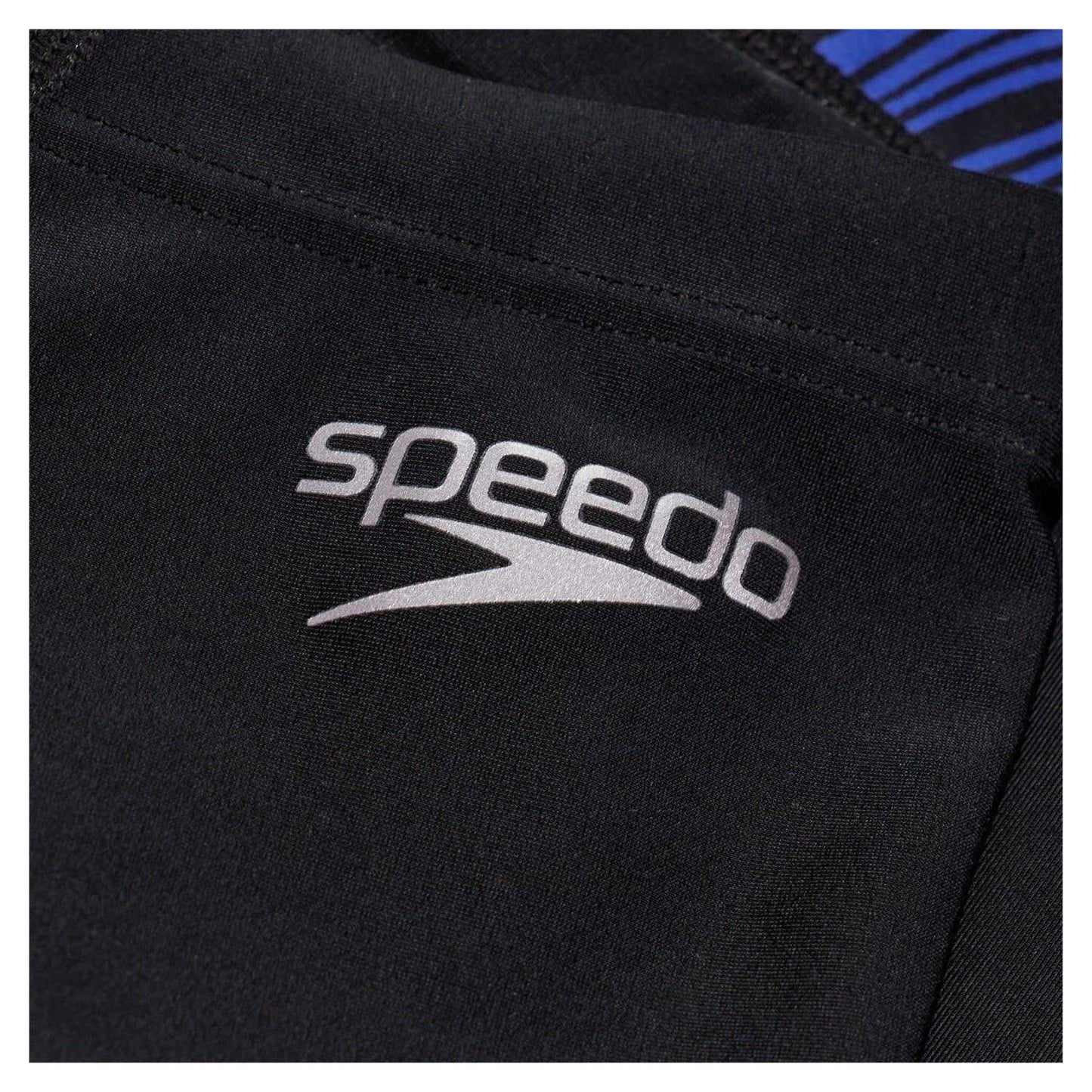 Black-Blue - Side - Speedo Mens Marble Effect Jammer Shorts