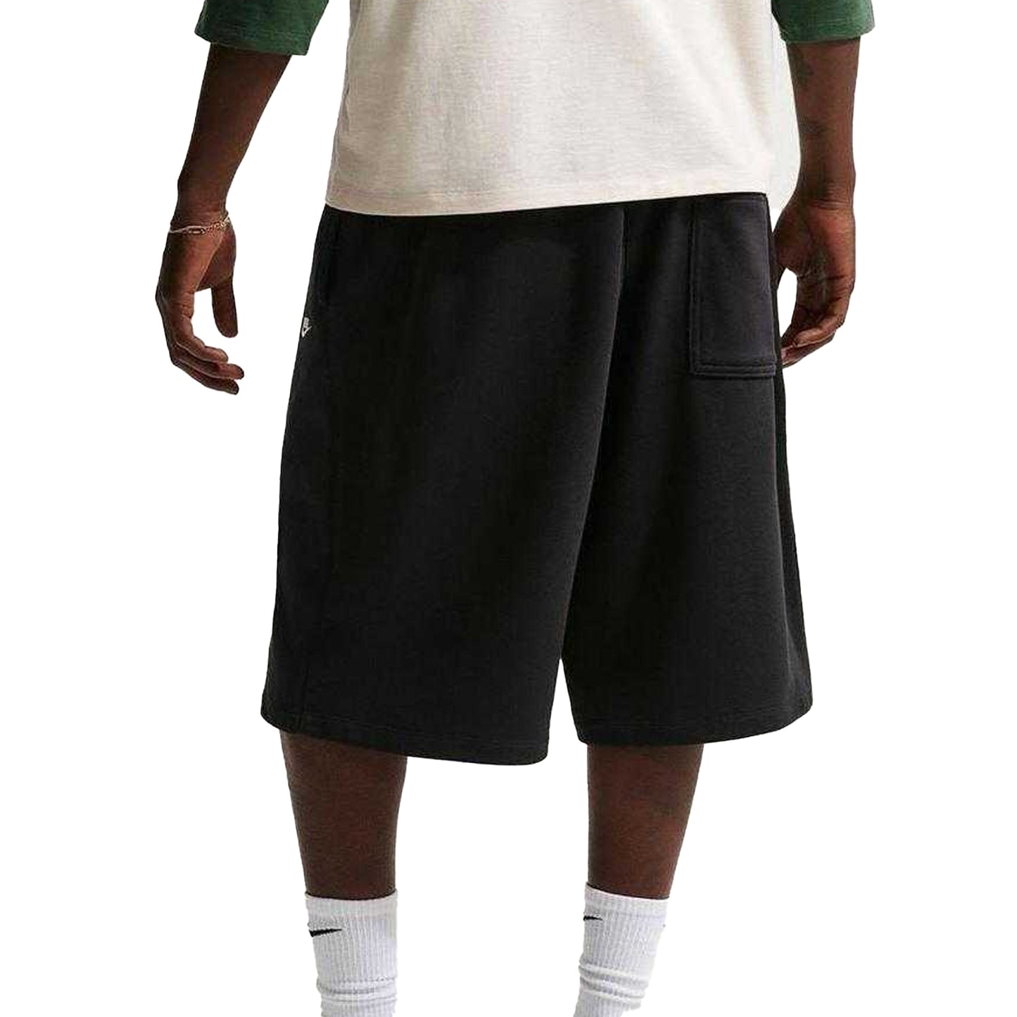 Black - Back - Nike Mens Fleece Club Oversized Shorts