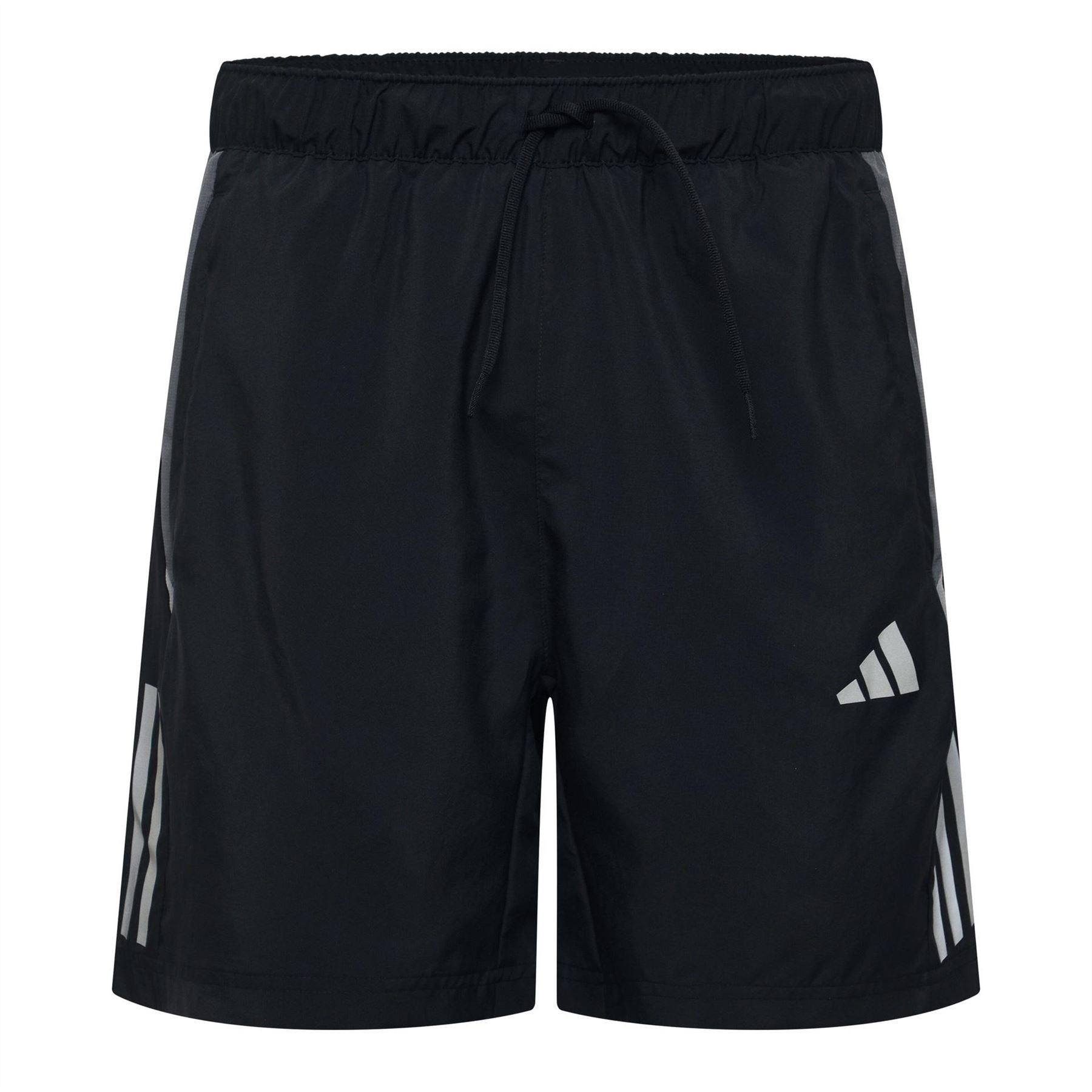 Black - Front - Adidas Mens 3 Stripes Shorts