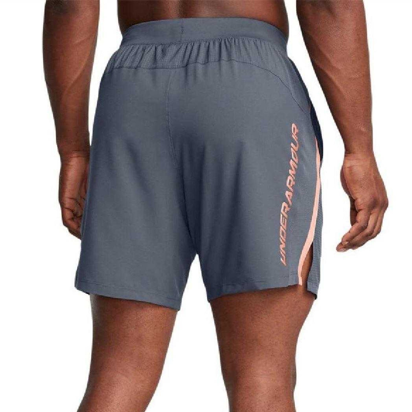 Grey - Back - Under Armour Mens Contrast Detail Running Shorts